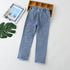 Spring And Autumn Embroidered Girls Jeans Slim-Fit Casual Pants
